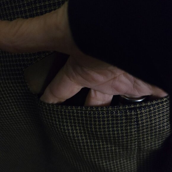 Hickey Freeman Silk Wool Blend Double-Breasted Brown Check Blazer Size 40R - Picture 4 of 6